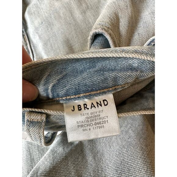 J Brand Women's Tate Boy Fit Eco Wash Jeans, Statis Destruct, Blue, Size 27 - Picture 8 of 9